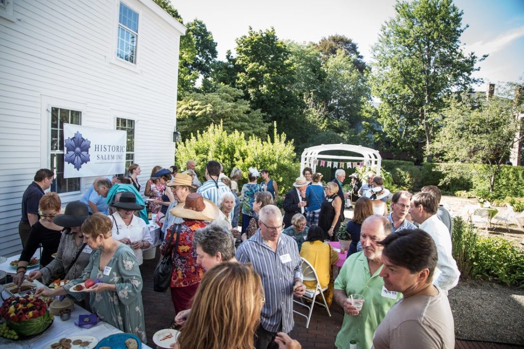 People celebrating at a garden party