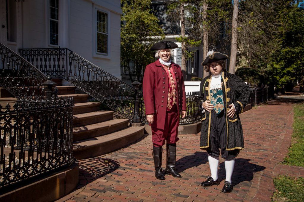 two men in colonial garb