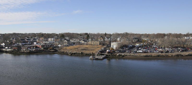 Aerial view of Franklin Street by the water