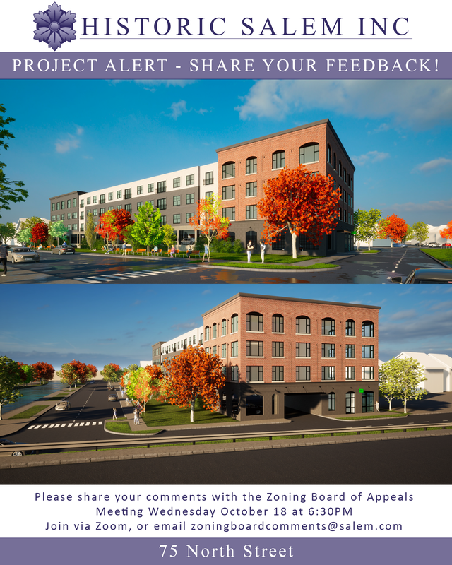 Graphic showing propsed development at 75 North Street in Salem, MA