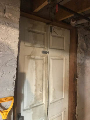 Bowditch House basement bulkhead interior view